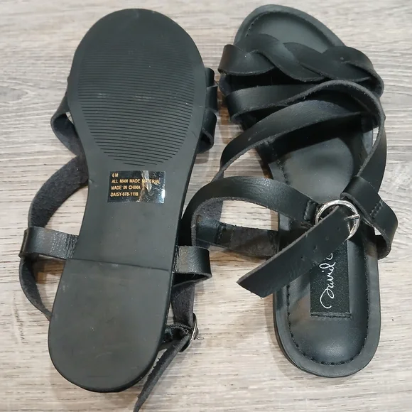 Black Strappy Sandals - Picture 2 of 3